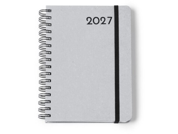 Agenda Kurtis cuero reciclado con anillas A5 día página detalle 1