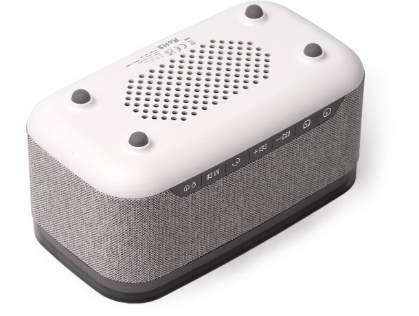 Altavoz Bluetooth MORNIX bambú reciclado con carga inalámbrica Gris vigore detalle 3