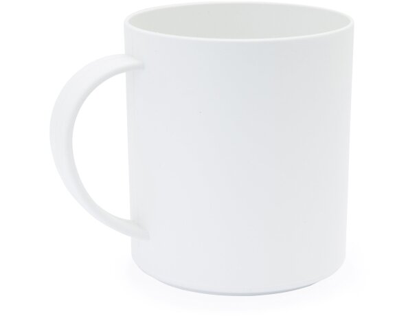 Taza estilo clásico de plástico pla 350ml Parcha Blanco detalle 4