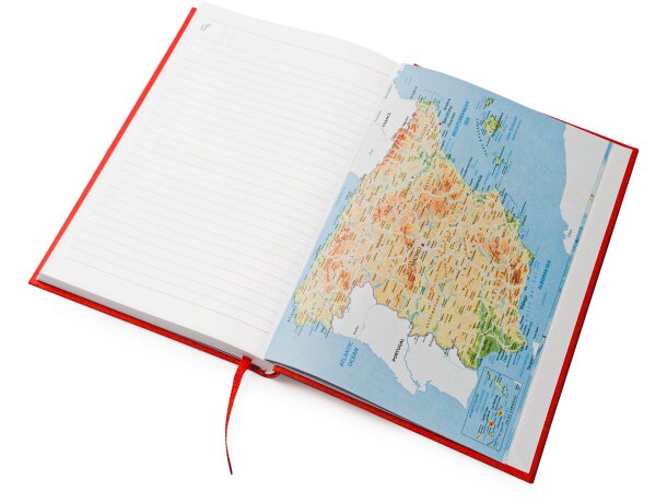 Agenda para profesores promocional Horus con cubierta acolchada y mapas Blanco detalle 2