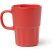 Taza cerámica Lunger 450ml con paneles verticales y acabado mate Rojo