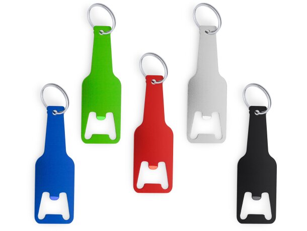 Llavero metálico abridor con forma de botella de aluminio Stout Negro detalle 2