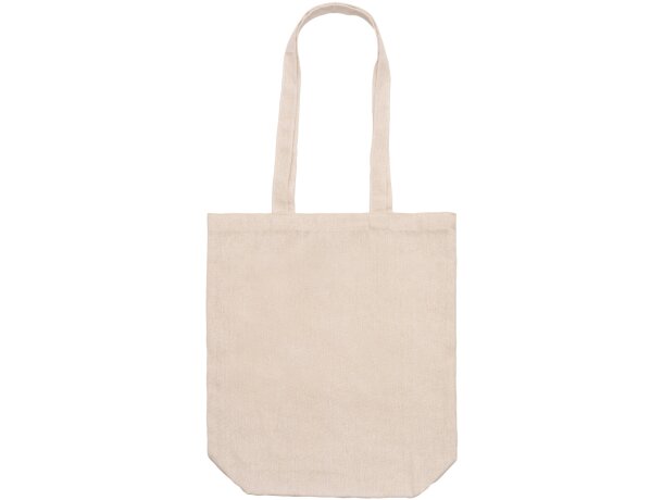 Bolsa Dashi con fuelle tubular beige 42x38 cm y asas largas Beige detalle 2