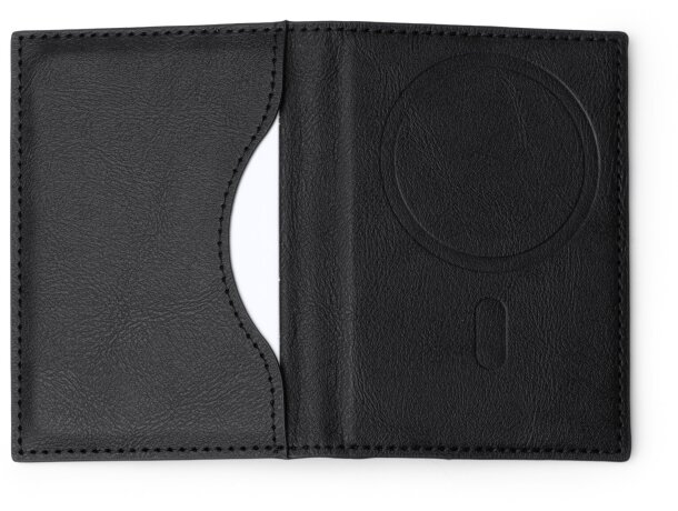 Tarjetero Karty de PU reciclado con cierre magnético Negro detalle 2