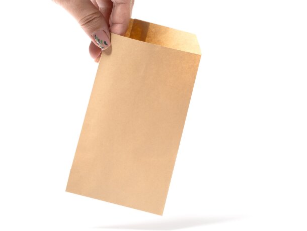 Bolsa de papel kraft Moshi con solapa adhesiva ecológica Crudo detalle 1