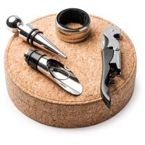 Set vino Venet acero inox con estuche corcho