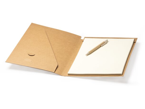 Carpeta portadocumento con solapa de cartón reciclado Yasper Crudo detalle 1