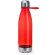 Botella de vidrio personalizadas con base de acero inoxidable y asa de transporte unisex acabado as transparente Eddo Rojo