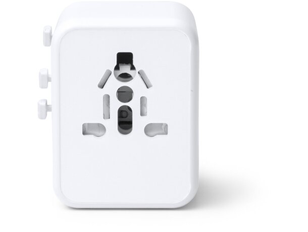 Adaptador de viaje Watik con USB-C y carga rápida 20W Blanco detalle 1
