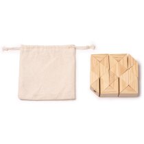 Puzzle Nokit madera natural 24 piezas bolsa algodón