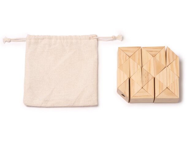 Puzzle Nokit madera natural 24 piezas con personalización incluida Crudo detalle 3