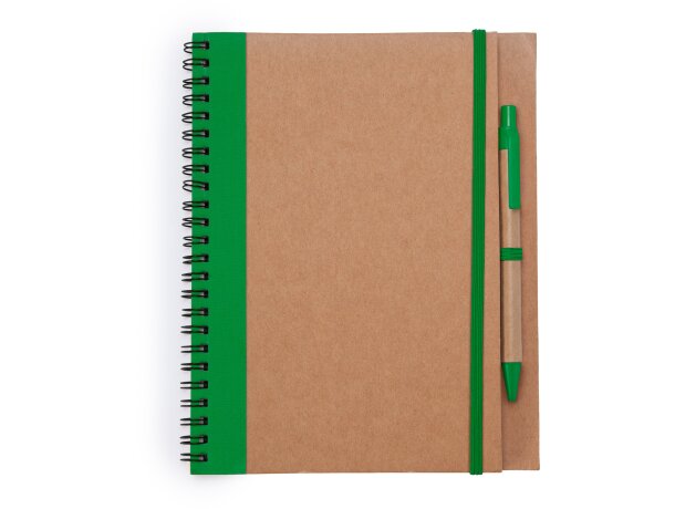 Libretas de anillas con tapa rígida cartón reciclado Verde helecho detalle 12