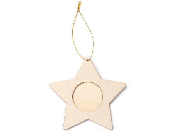 Adorno portafotos Filey estrella madera natural navideño Estrella detalle 4