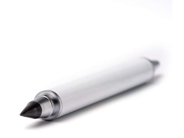 Bolígrafo metálico Talbot con tinta azul y mina infinita Blanco detalle 1