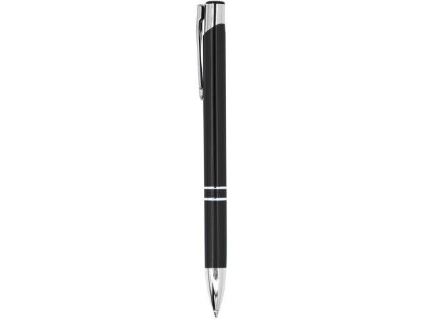 Bolígrafo metálico de aluminio pulsador tinta azul Negro detalle 7