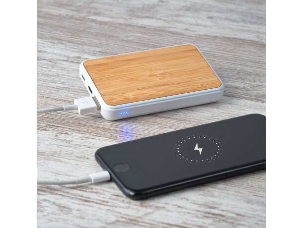 Powerbanks 5000 mah plástico reciclado Rossum Crudo detalle 1
