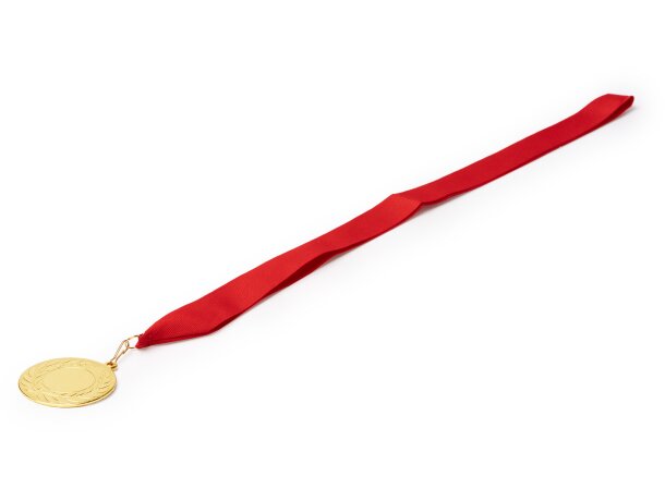 Medalla Ledeki metal con cinta poliéster personalizable Blanco detalle 2