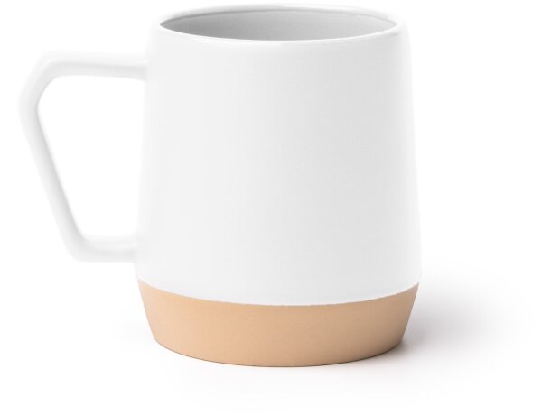 Taza cerámica Tidak con asa geométrica original de 320ml Blanco detalle 3