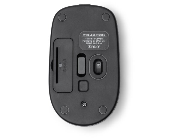 Ratón inalámbrico Rodri con sensor óptico en materiales reciclados Negro detalle 3