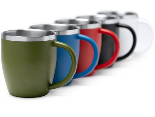 Taza térmica Bany 300ml acero inoxidable doble pared Blanco detalle 4