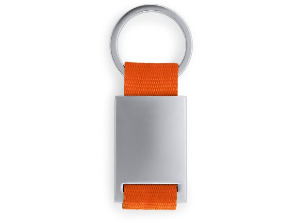 Llavero con nombre metálico con cinta de poliéster Mineral Naranja detalle 14