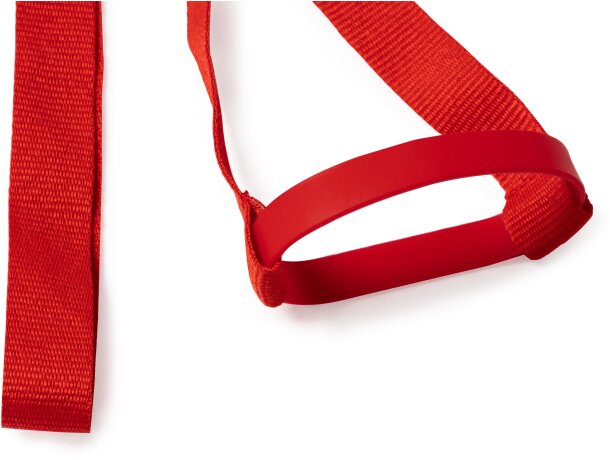 Lanyard Aldaz con posavasos integrado y banda de silicona Blanco detalle 1