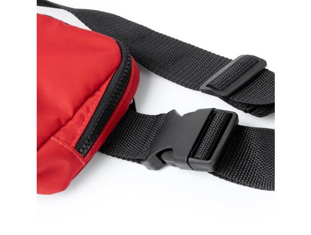 Bandolera riñonera Avalon en nylon reciclado repelente al agua Negro detalle 1