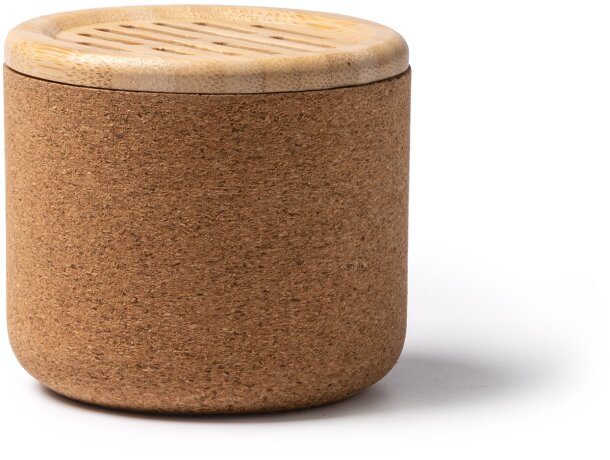 Mini altavoz bluetooth para publicidad de bambú Yamo Crudo detalle 4