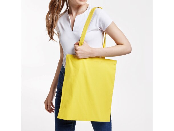 Bolsa de algodón con logo de variados colores 140 g/m2 Mountain Blanco detalle 1