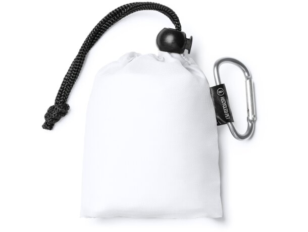 Poncho infantil Declan impermeable con capucha en RPET reciclado Blanco detalle 2