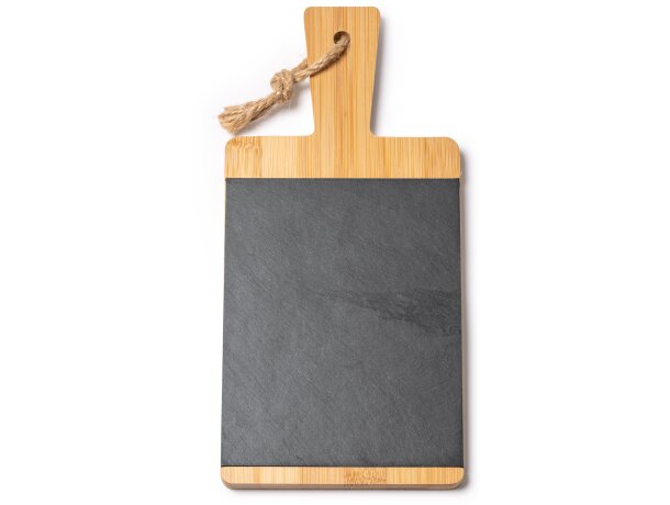 Tabla Castel bambú con pizarra y cuerda para cocina 33x15 cm Crudo detalle 3