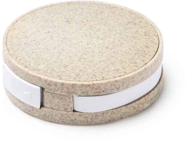 Hub USB promocional Gospek con fibra de trigo y 4 puertos USB Crudo detalle 3