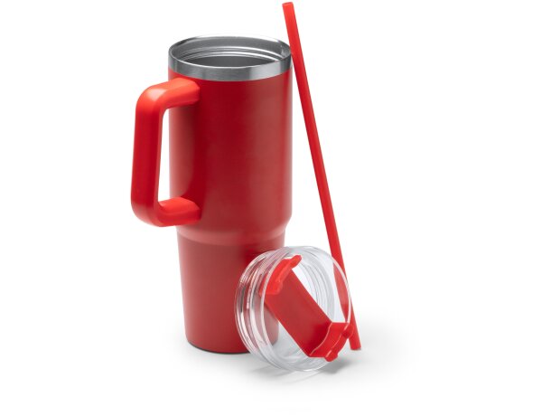 Taza térmica Kranston con asa de acero inoxidable reciclado Blanco detalle 1