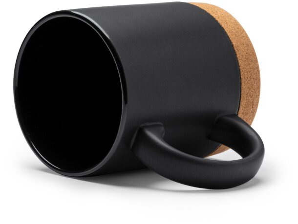 Taza cerámica Nurix 320ml con base de corcho extraíble Blanco detalle 1