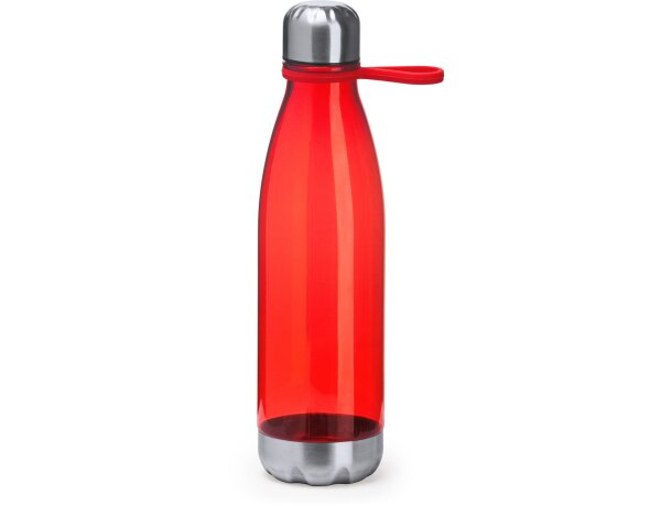 Botella de vidrio personalizadas con base de acero inoxidable y asa de transporte unisex acabado as transparente Eddo Transparente detalle 4