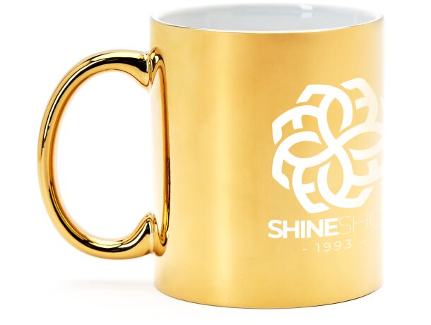 Tazas en plata y oro de cerámica Zala Plata detalle 3