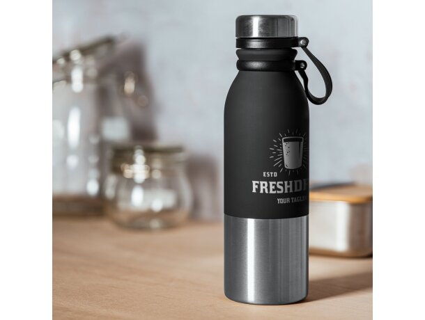 Botella de acero con acabado mate bicolor 850ml Alke Blanco detalle 3