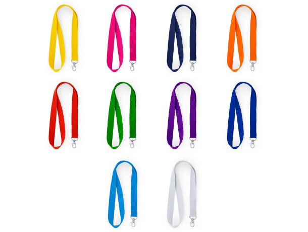 Lanyards baratos poliéster Host Blanco detalle 1