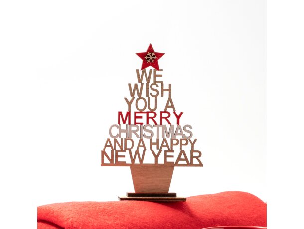 árbol de navidad con mensaje desmontable de madera Madera detalle 2