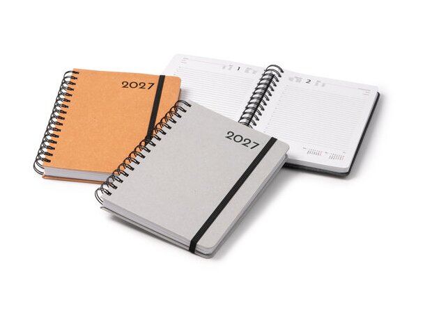 Agenda Kurtis cuero reciclado con anillas A5 día página detalle 6