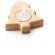 Vela promocional con soporte con forma de estrella de madera Maka Arbol