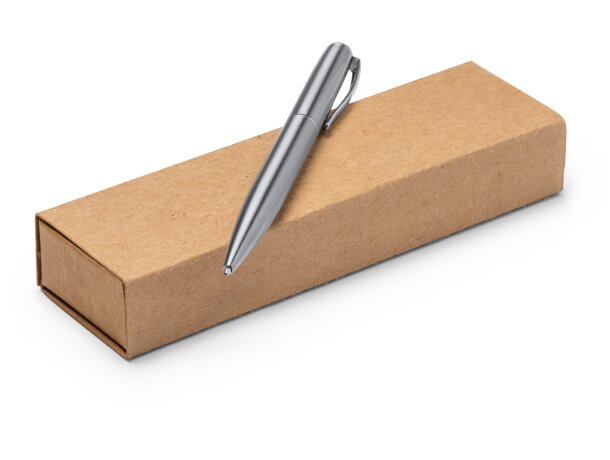 Bolígrafo Lois plata de acero inoxidable reciclado Plata detalle 4