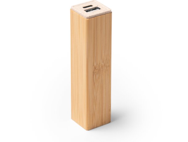 Powerbank 2200 mah de bambú Munter Crudo detalle 3