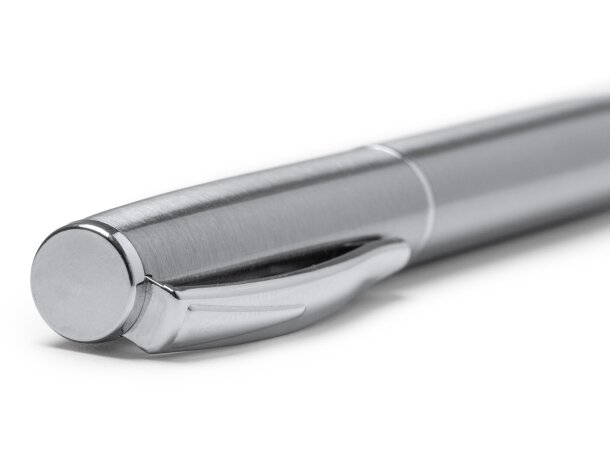 Bolígrafo Lois plata de acero inoxidable reciclado Plata detalle 2
