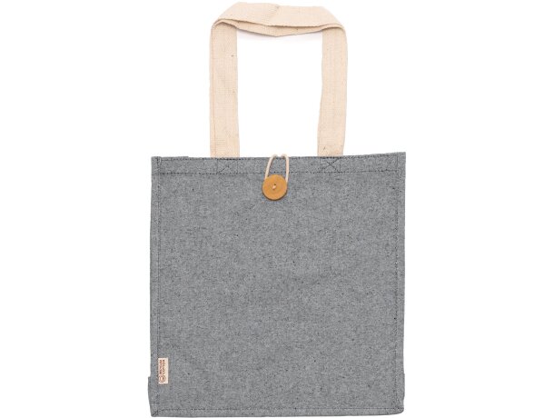 Bolsa barata Barmer algodón reciclado jaspeado asas reforzadas Negro detalle 3