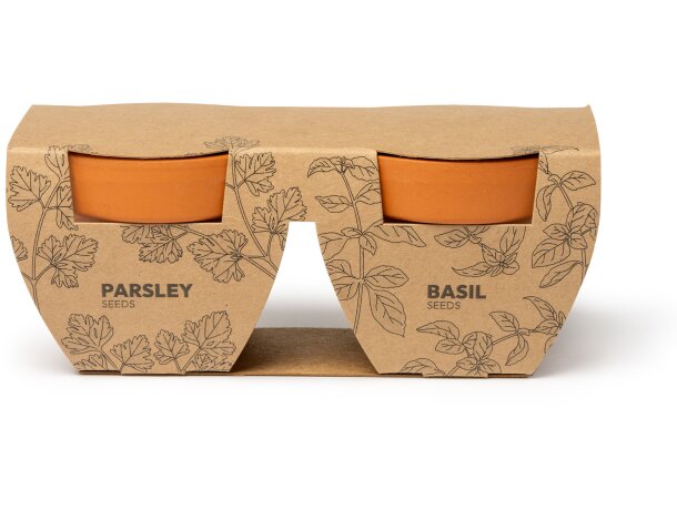 Set de maceteros Tulsy natural con semillas de perejil Crudo detalle 4