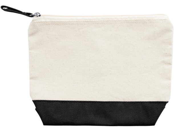 Neceser Doel algodón bicolor crudo con cremallera y tirador Crudo/rojo detalle 14
