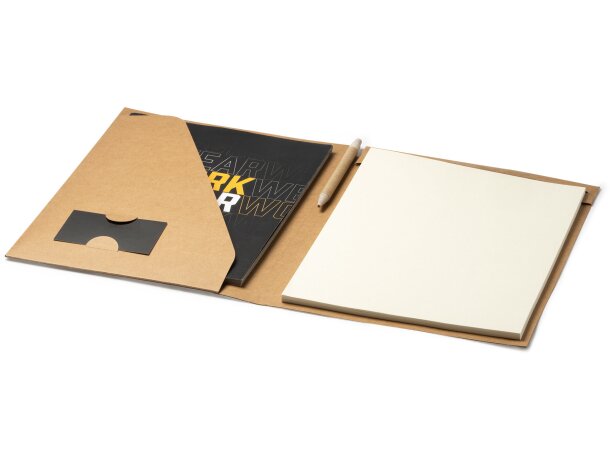 Carpeta portadocumento con solapa de cartón reciclado Yasper Crudo detalle 2