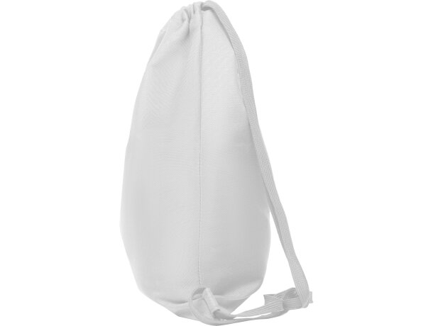 Mochila saco Zorzal poliéster 600D bolsillo cremallera cordones Blanco detalle 9