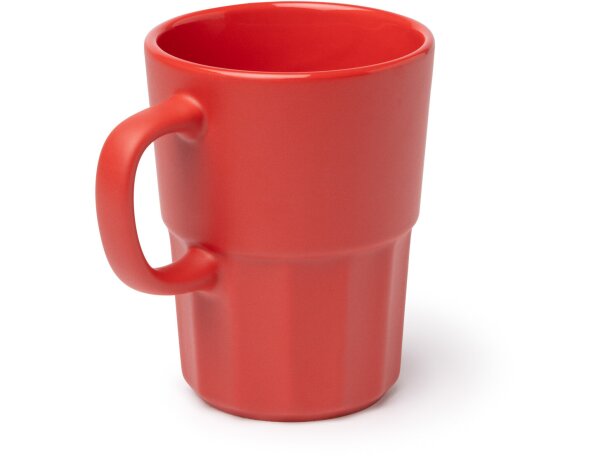 Taza cerámica Lunger 450ml con paneles verticales y acabado mate Blanco detalle 2